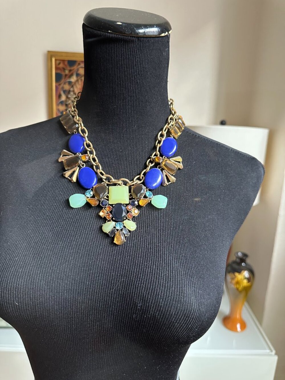J. Crew Statement Necklace Multicolored Stones